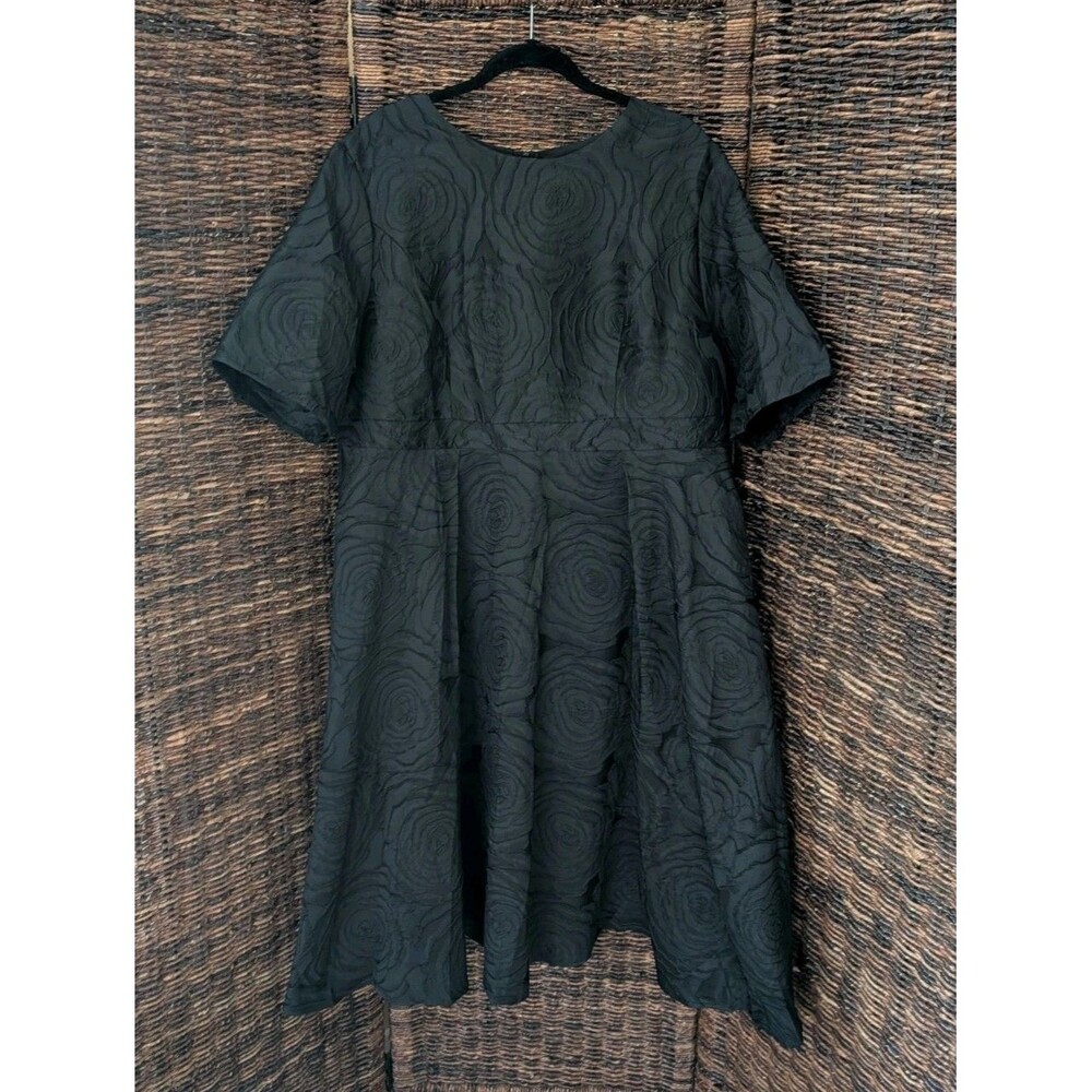 NWT XPlusWear Cocktail Party Dress Black 2XL A Line Textured  Whimsigoth Grunge